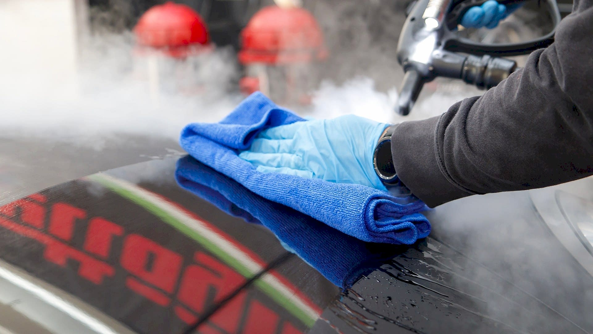 Car body steam car wash