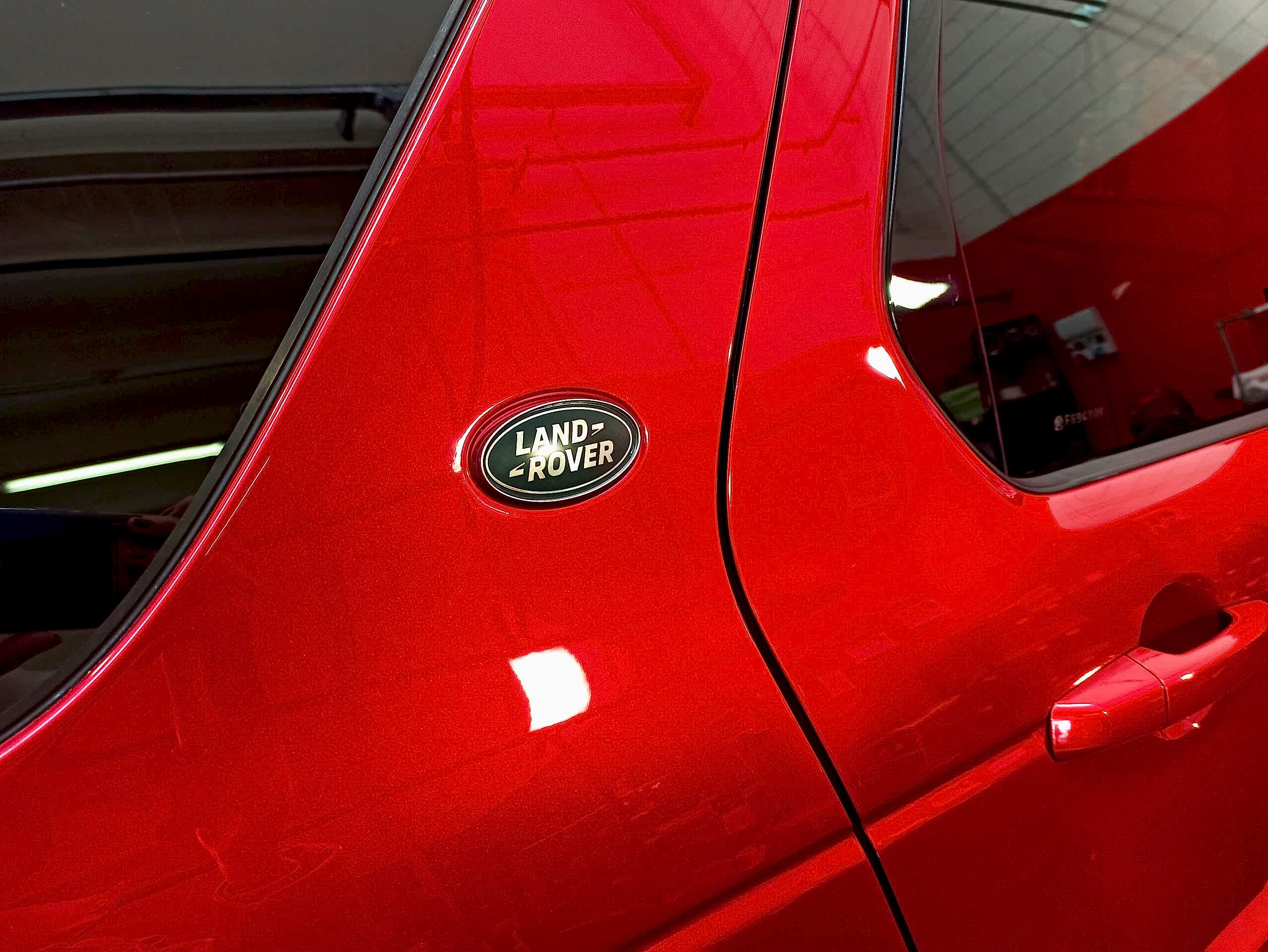 Red Land Rover after a car polishing service