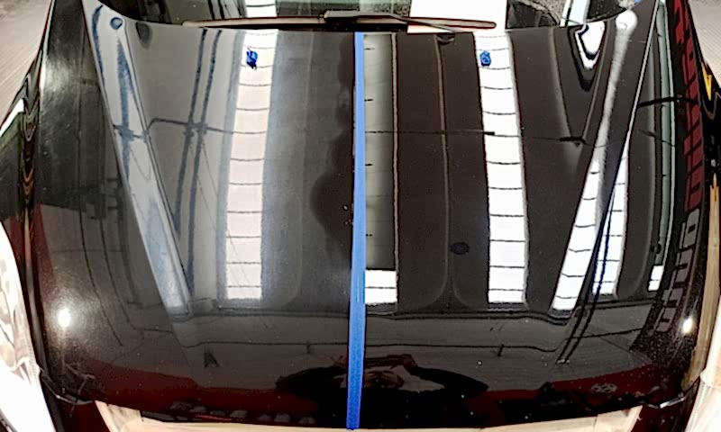 Half oxidated car hood and half polished