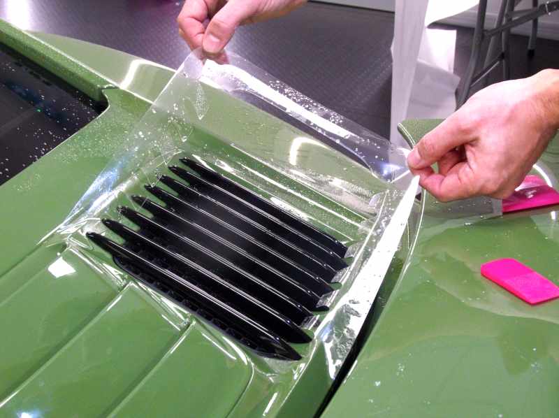 Paint protection film installement on porsche back