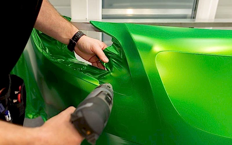 car wrapping service on a front bumper