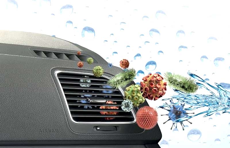 examples of germs that come out from a car air conditioning that smells