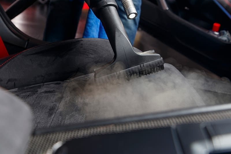 09evo Steam Cleaning Machine on seats