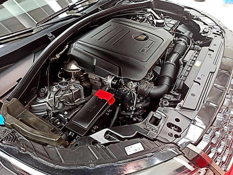 car engine washed with steam