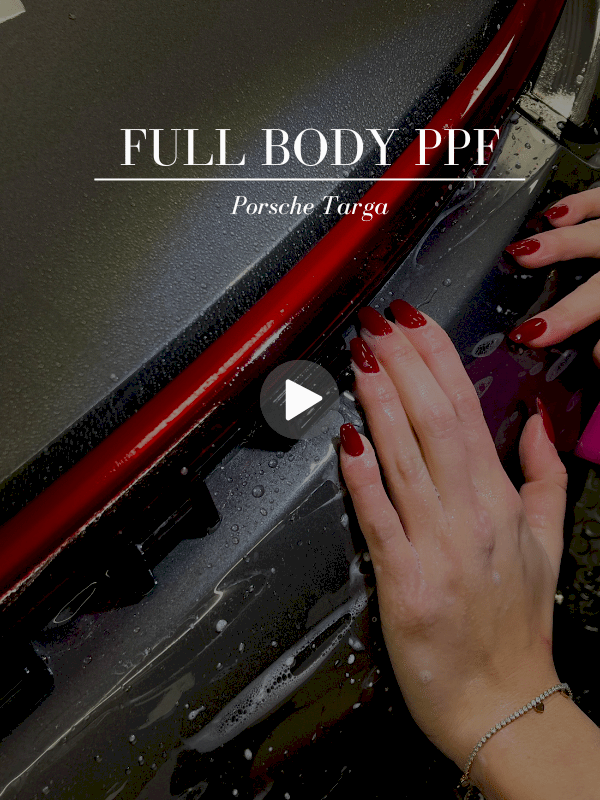 PPF auto film application video Porsche Targa